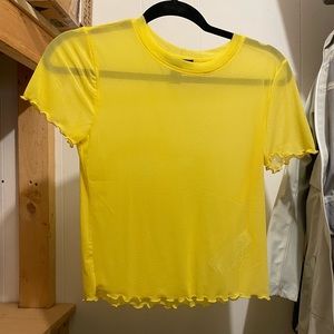 Forever21 Yellow Sheer Crop Top. Size S. Never worn.